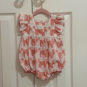 Pink Chicken Poodle Print Bubble